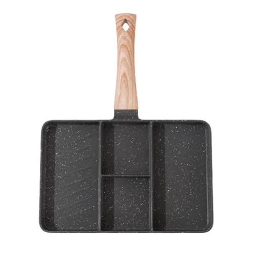 Section Divided Breakfast Pan,- Nonstick Divided Grill Pan | Four-Section Divided Grill Skillet with Multiple Compartments | Frying Pan for Ceramic, Electric and Induction Stoves