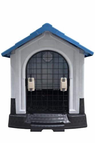 Image of Petarchi Dog House for Medium Dogs with Mat - Weatherproof, Durable, Easy-Clean Plastic Hut Shelter | Outdoor & Indoor Pet Kennel for Beagle, Cocker Spaniel, Indie & Small to Medium Breeds