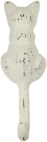 Cast Iron Cat Tail Shaped Wall Hook (White) image 4