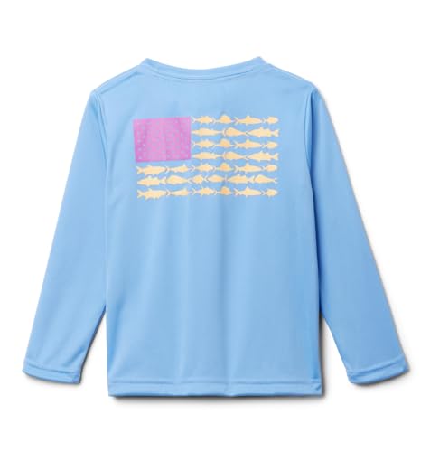 Columbia Toddler Boys Terminal Tackle PFG Fish Flag Long Sleeve, White Cap/PFG Fish Flag Update, 4T4