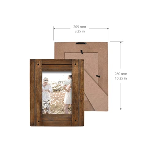 Prinz Homestead 5X7 Dark Walnut Picture Frame, Distressed Wood Photo Frames, Two-Way Easel, Tabletop Or Wall-Mounted - Set Of 2 #TOP3