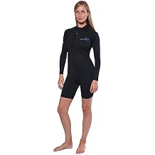 EcoStinger Women One Piece Swimsuit Long Sleeves Sunsuit UV Protection UPF50+ Black