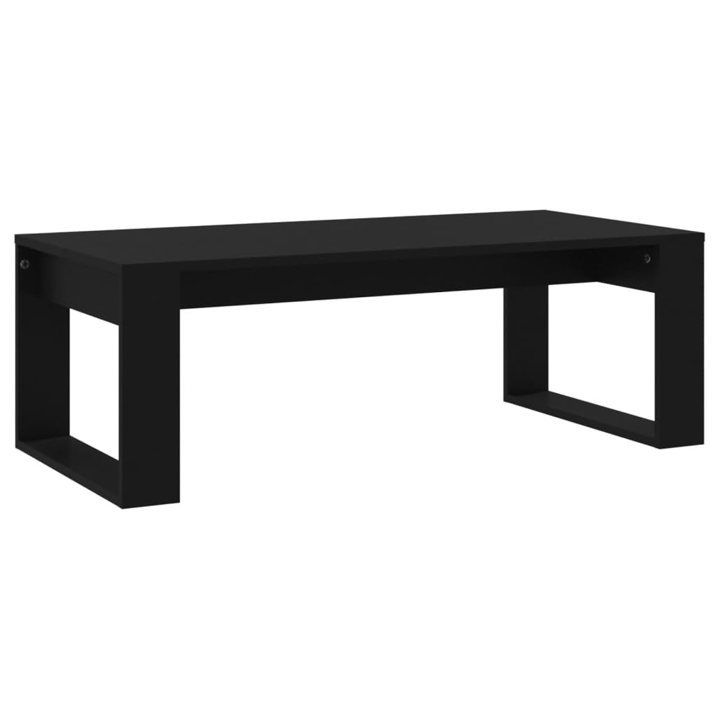 LAPOOH Stolik kawowy czarny 102 x 50 x 35 cm drewno inżynieryjne, nowoczesny stolik kawowy, stolik kawowy do salonu, stolik kawowy-823359