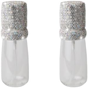 2 - Pack Bling Travel Spray Bottle Fine Mist Mini Empty Sprays Bottles, Leak Proof Cosmetic Refillable Travel Containers Plastic Sprayer 2oz/60ml,White