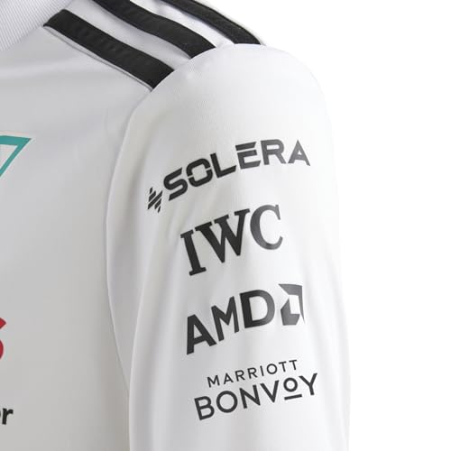 Adidas Mixte Enfant Mercedes - AMG Petronas Formula One Team Driver Jersey White Youth, White/Black, 15-16 Years