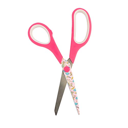 Singer 7 3/4 Inch Non-Stick, All Purpose Scissors With Printed Blades For Fabric, Sewing, & Crafts (Unicorn Print, 1-Pack) #TOP1
