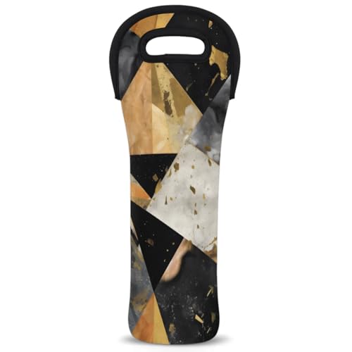 Neoprene Wine Tote Carrier Bag for Wine,Water, Champagne, Beer, Baby Bottles 15.6 x 5.1 Inches, Protective Wine Bag,Geometric