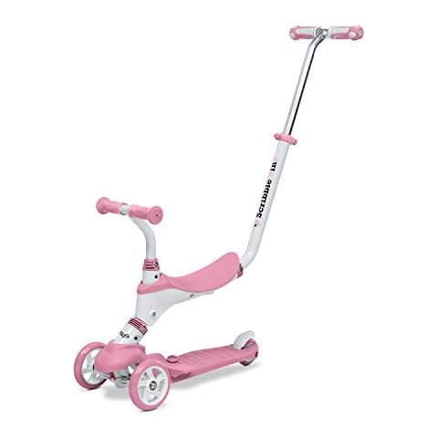 Mondo On&Go - Scribble Scooter for Kids 5in1 - Scooter with Seat, Soft Rubber Pedals and Large 3 Wheel Scooter for Kids - Age 1 to 5 Years | Max 50 kg - Pink - 28575 Cover