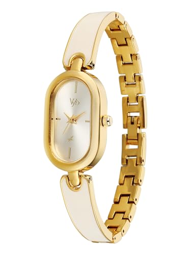 Image of Fastrack Vyb Diva with Quartz Analog Ivory Dial Gold Alloy with Enamel Fill Strap Watch for Girls - FV60117YM01W