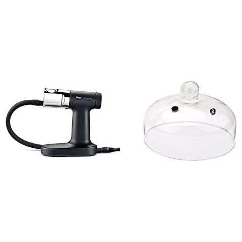 PolyScience The Smoking Gun Pro Sage Commercial,1 kg, Black with 24 cm Plate Cloche with Valve Cover