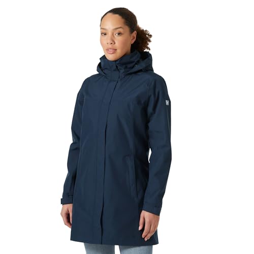 Helly Hansen Damen Aden Langer Regenmantel, Marineblau, S Helly Hansen Damen Aden Langer Regenmantel, Marineblau, S