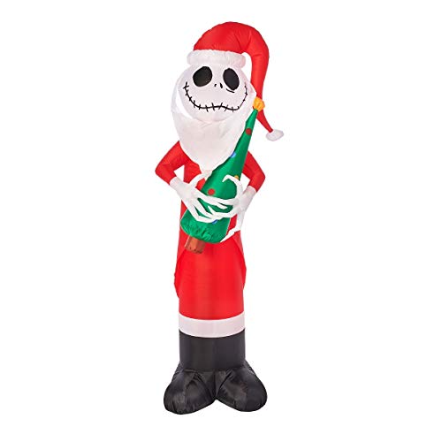 Holiday Yard Inflatables Jack Skelington with Christmas Tree, 5.5 ft