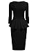 Miusol Negocios Peplum Lápiz Vestido de Fiesta para Mujer Negro Large