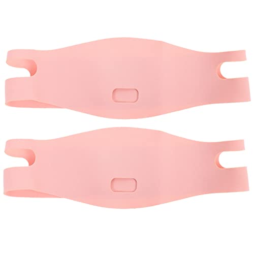 DECOMELODY 2 piezas Correa Antironquidos Unisex para Hogar Soporte de Cadena para Mandíbula Protección contra Ronquidos de Rosa