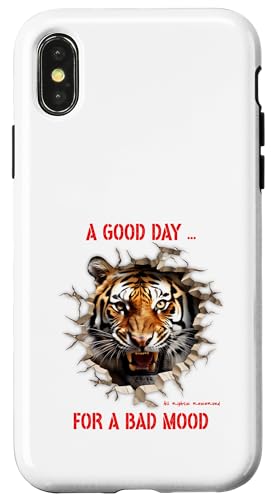 A Good Day for Bad Mood Tiger Mood �X�e�[�g�����g �X�}�z�P�[�X iPhone X/XS �p