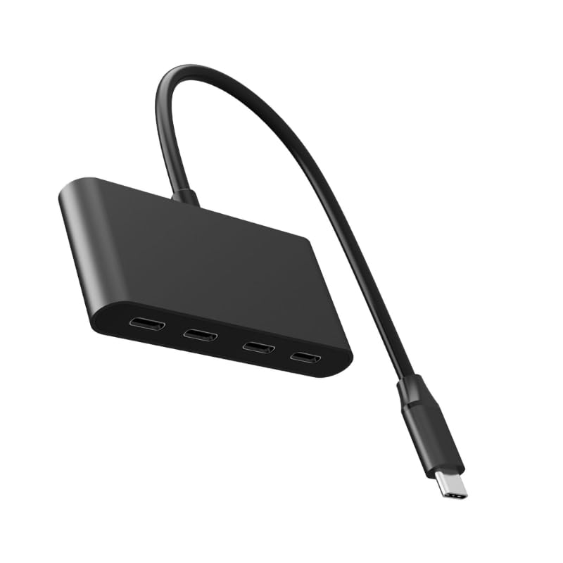 Hub USB C de 5 Gbps, adaptador tipo C de 4 puertos para laptop, tabletas, transferencia de datos solamente