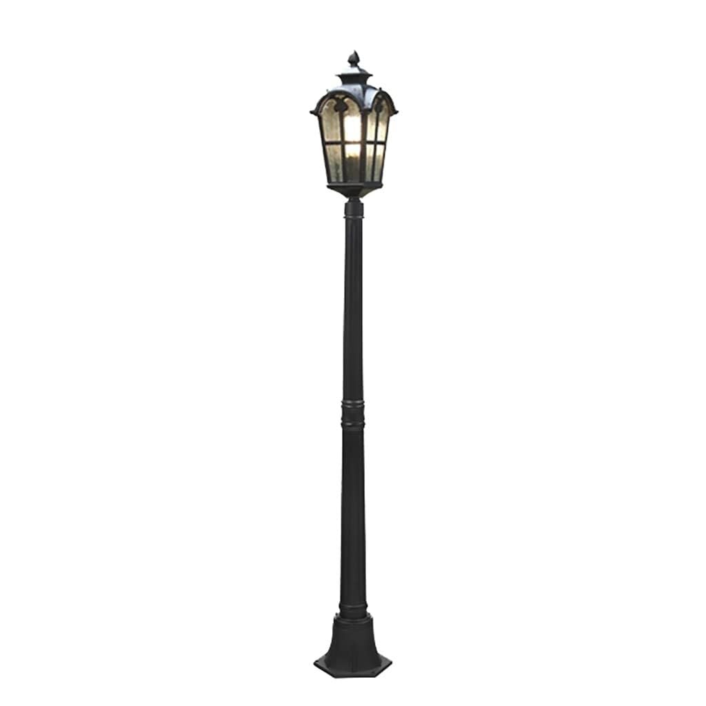 QUSYZD 170Cm Vintage Led Solar Post Light, Die-Cast Aluminum with Water-Grain Glass, Outdoor Street Lamp for Garden, Patio, Backyard, Walkway, Lawn, Classic Retro Design,170cm