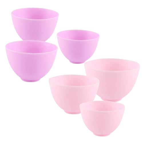 NOLITOY 6pcs Silicone Mixing Bowls Non-slip Dishwasher Safe Safe for Face Masks Easy to Use Budget-friendly