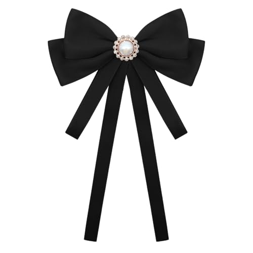 Image of LJBFNN Bow Ties for Women, Adjustable Pre Tied Bow Tie Solid Color Ribbon Bowtie for Girls Ladies Party Daily Cosplay School