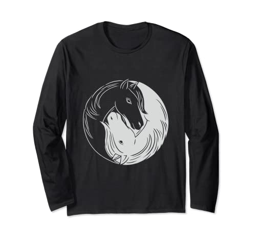 caballo yang yin animal herradura china meditación Manga Larga