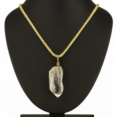 Image of Ayzal Shop Natural Clear Quartz Pendant 18g | Genuine Healing Crystal Necklace | Raw Gemstone for Reiki, Meditation & Chakra Balancing | Energy Amplifying Spiritual Jewelry Gift for Men & Women
