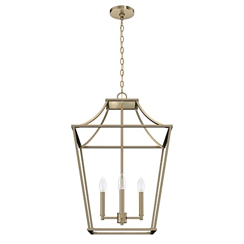 Hunter - Laurel Ridge 4-light Alturas Gold, Medium Size Pendant Light, Dimmable, Formal Style, Lantern Shaped, for Bedrooms, Kitchens, Dining, Living Rooms - 19874 -  Hunter Fan