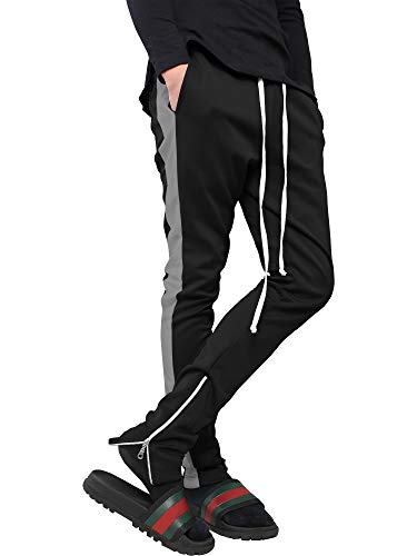 パンツ BOTT Lightweight Striped Trackpants Amazon.com: Mens Stripe Track Pants Skinny Fit Stretch Trouser