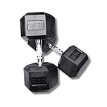 Exersci Hex Dumbbells Rubber Encased Dumbbell Pairs 32.5KG - Bicep Curls, Shoulder Press, Dumbbell flies, Home Gym, Fitness