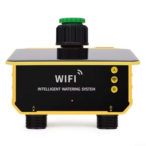Timer di irrigazione solare WiFi con controllo intelligente tramite app, 12 uscite per programmi di irrigazione automatizzati, sistema di irrigazione automatico con app WiFi (2 uscite)