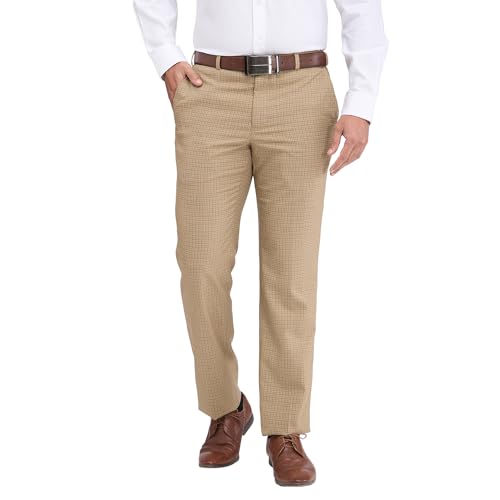 Park Avenue Men's Regular Fit Checks Pattern Poly Viscose Blend Flat Front Formal Trouser (Size: 34)-PMTX07659-O6 Dark Brown Park Avenue Men's Regular Fit Checks Pattern Poly Viscose Blend Flat Front Formal Trouser (Size: 34)-PMTX07659-O6 Dark Brown