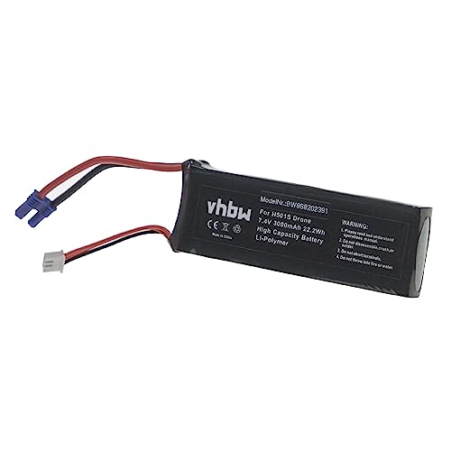 vhbw Batería Recargable Compatible con Hubsan X4 H501S dron, multicóptero, cuadricóptero (3000 mAh, 7,4 V, polímero de Litio)