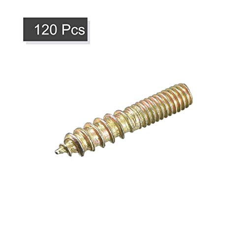 Image of uxcell M4x20mm Hanger Bolts, 120pcs Double Ended Thread Dowel Screws for Wood Furniture Connecting