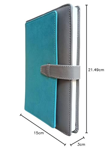 Image of AccuPrints Diary Grey Green Hard Bound A5 or 5.8 * 8.3 inches Notebook Diary with PU Leather Belt Lock Pages 200 for Office (Grey Green)