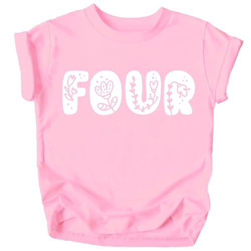 Image of Floral Numbers Ages 1-7 Birthday Girl Shirt for Baby & Toddler Youth Girls