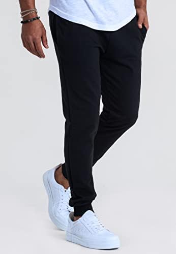 Björn Swensen Męskie spodnie do joggingu, bawełniane, sportowe, do biegania, długie, rekreacyjne spodnie treningowe, krój slim fit