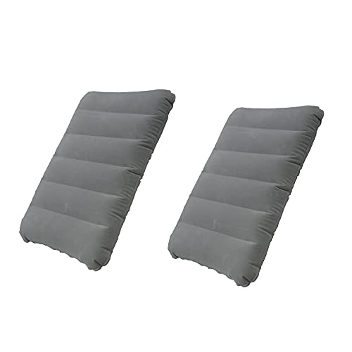 Peixiong 2 Pcs Ultralight Inflatable Camping Pillow Squared Flocked Fabric Air Pillow for Hiking,Camping,Traveling,Napping,Desk Rest,Neck Lumbar Support