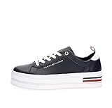  Tommy Hilfiger Damen Corporate Flatform Sneaker, Blau (Desert Sky Dw5), 37 EU
