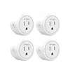 GHome Smart Mini Plug Compatible with Alexa and Google Home, WiFi Outlet Socket Remote Control with Timer Function, Only Supports 2.4GHz Network, No Hub Required, ETL FCC Listed (4 Pack), White