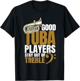 YeadamFission Tuba Player Shirt Brass Instrument Tuba T-Shirt Black