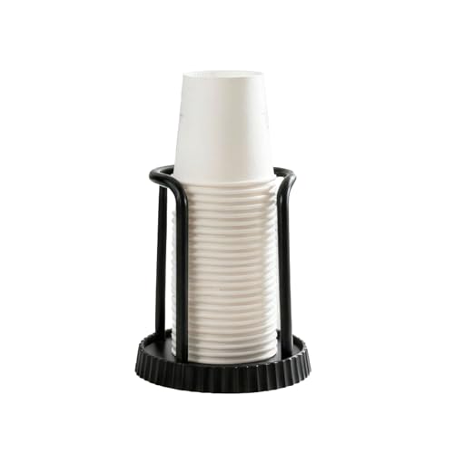 GoodTool Disposable paper cup holder Countertop Cup Organizer Desktop paper cup dispenser Kitchen accessories for Home Office Cafes or Retail Space (Black)