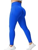 YEOREO Scrunch Butt Lift Leggings for Women Workout Yoga Pants Ruched Booty High Waist Seamless Leggings Compression Tights Royal Blue S