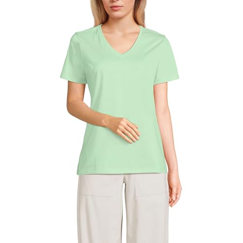 Lands' End Women's Relaxed American-Grown Supima Cotton V-Neck T-Shirt