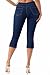 Jvini Women's Pull-On Stretchy Skinny Crop Denim Jeggings (US Size XL- Dark Denim Capri)