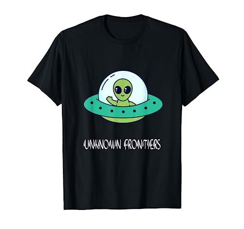 Unknown Frontiers Cute Funny Alien Designs Presente Camiseta