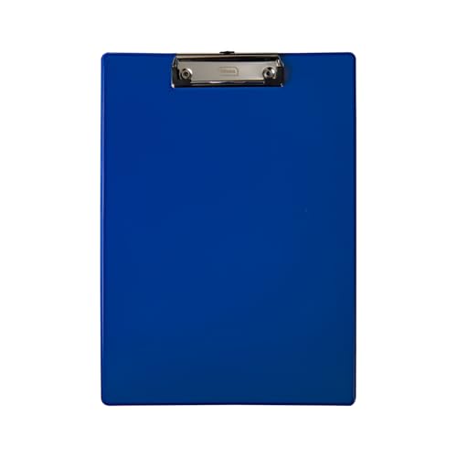 Idena 11374 - Klemmbrett für DIN A4, Hochformat, PVC beschichtetes Clipboard in Blau, FSC-Rec zertifiziert