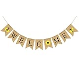 Mipcase 2 Sätze Wimpelkette mit Schwalbenschwanz flaggen aus Leinen Sonnenblumen design Party deko für Geburtstag Hochzeit Junggesellinnenabschied Wiederverwendbare Girlande für Innen