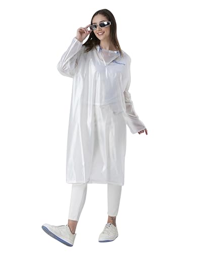Image of ZEEL Unisex Outdoor Rain Poncho for Adult, Waterproof, Lightweight & Packable, Polyester Pullover Full Sleeves Hooded Rainwear, Poncho for Camping, Hiking, Travelling (EQRT101 AZ30, Free Size)