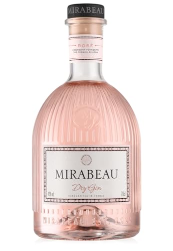 Mirabeau Dry Rose Gin 70cl I Crafted in the French Riviera I Made from Upcycled Grape Skins & 11 Botanicals I 43% ABV I B Corp Certified