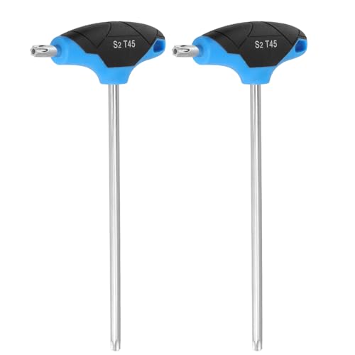 Image of Antrader T45 Torx Screwdriver,Anti Tamper Proof Torx Key,S2 Steel T-Handle Dual End Wrench-2Pcs (Blue)