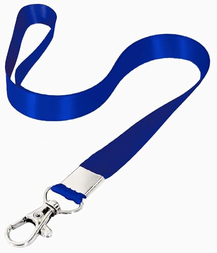 Image of ANG ID Card Holder Set - Includes Lanyard and Round Retractable Badge Reel (Blue, Pack of 1, 3-in-1 Combo)